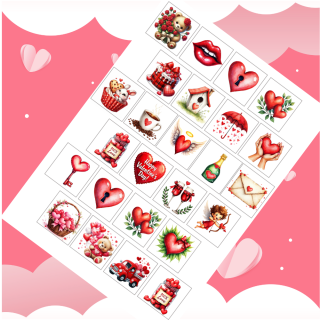 Valentýnská jedlá bonboniéra sada č. 1 4 × 4 cm (25 ks) ❤️🍫