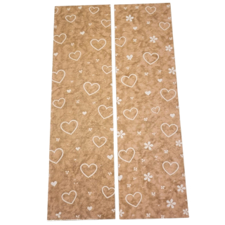Kartička „ Srdíčka natur" (24 × 6,5 cm)– 25 ks/balení