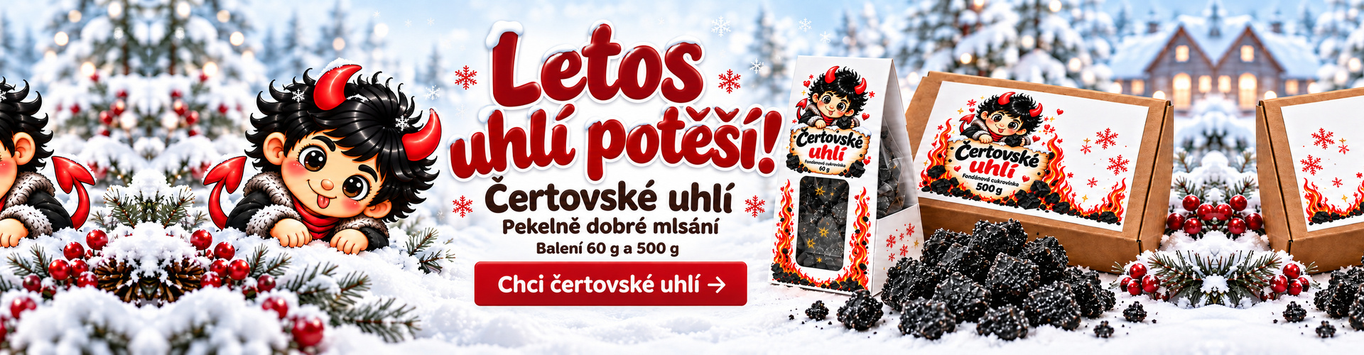 Čertovské uhlí – pekelně dobré mlsání do mikulášské nadílky v balení 60 g a 500 g